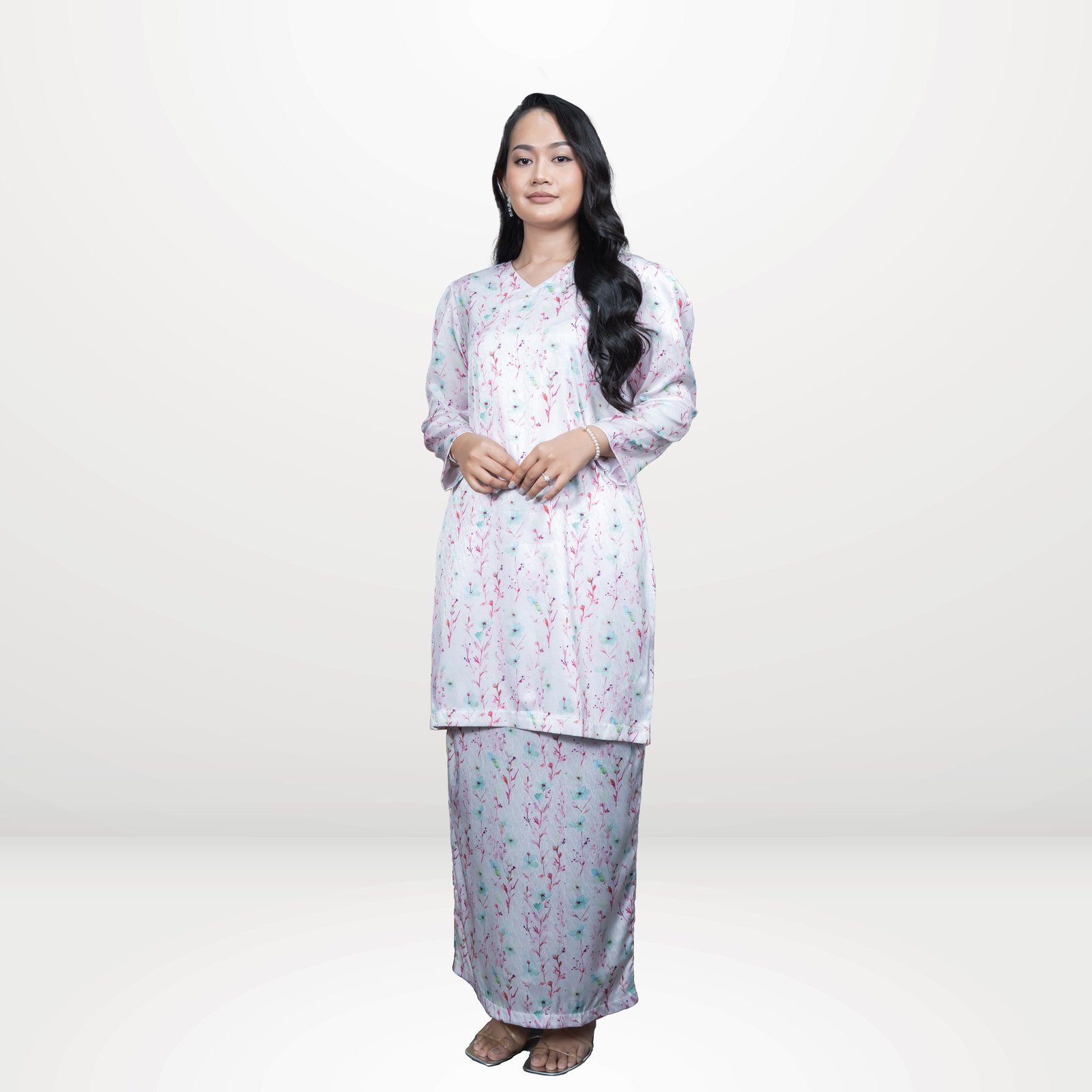 Amelia Modern Kurung - Blush Pink