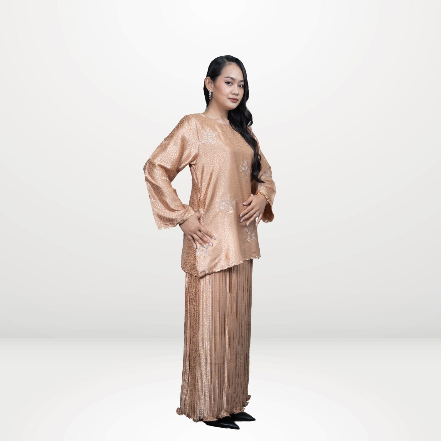 Dahlia Modern Kurung - Nude Beige