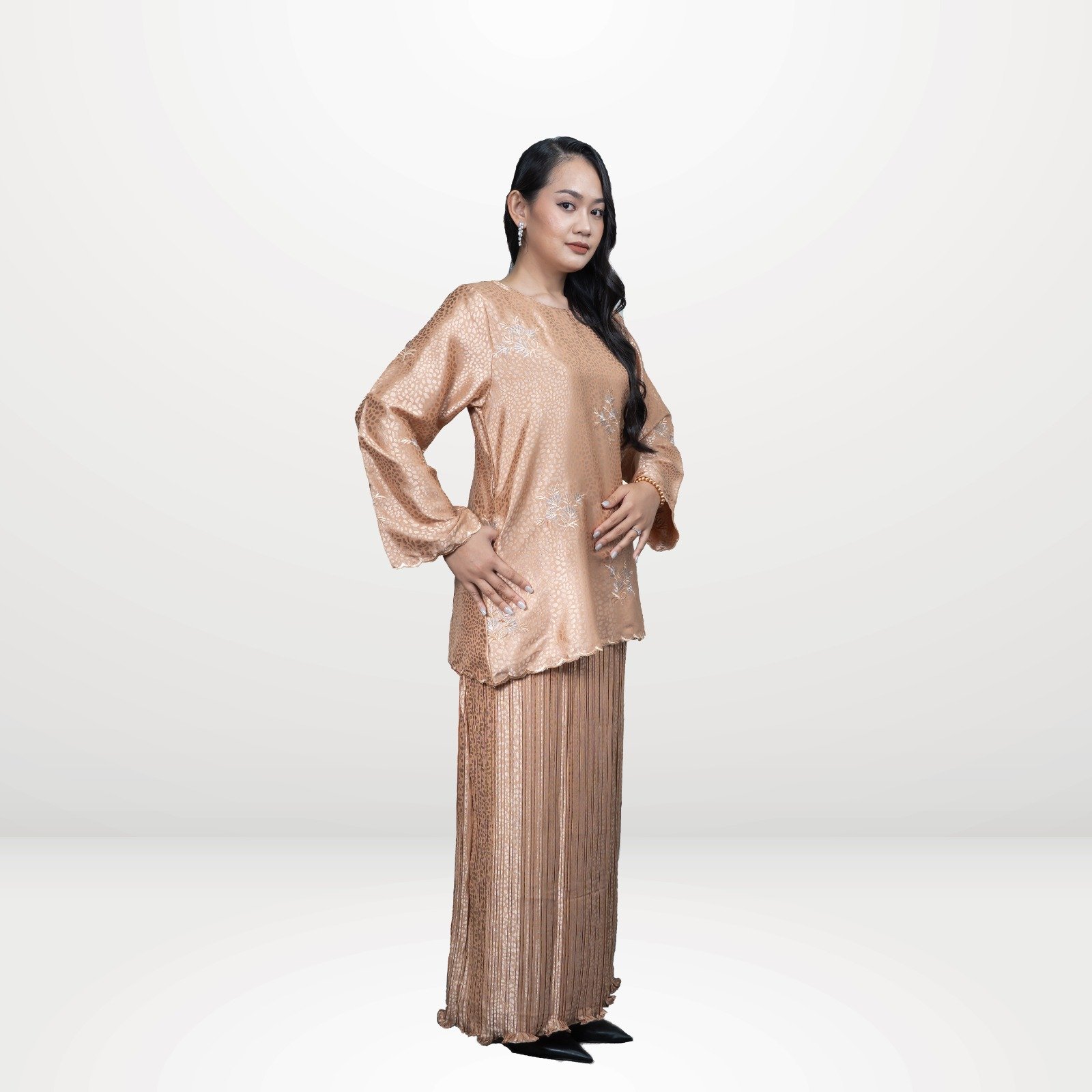Dahlia Modern Kurung - Nude Beige
