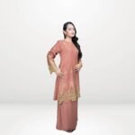 Delisha Modern Kurung - Pinkish Orange