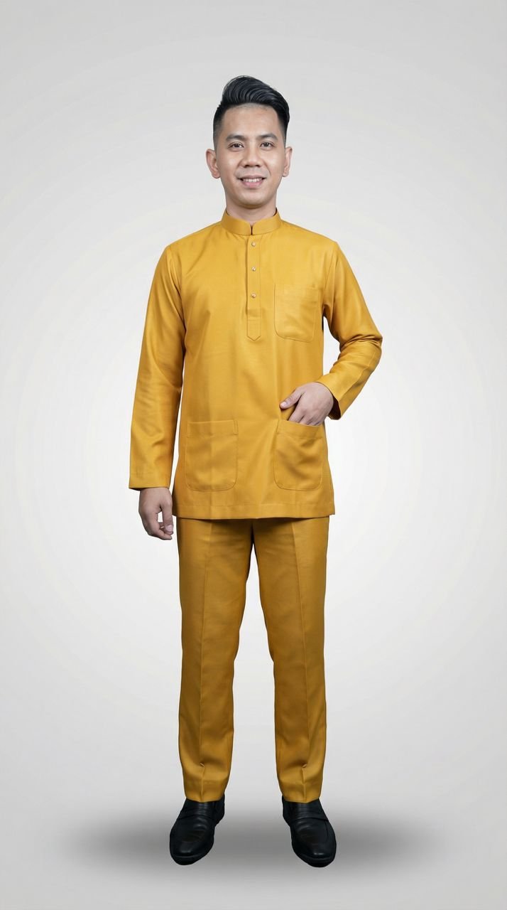 Yusha Baju Melayu in British Yellow
