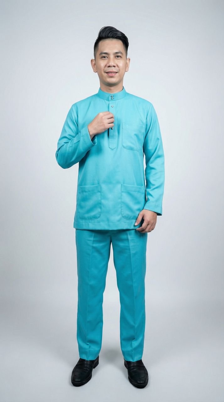Yusha Baju Melayu in Electric Blue