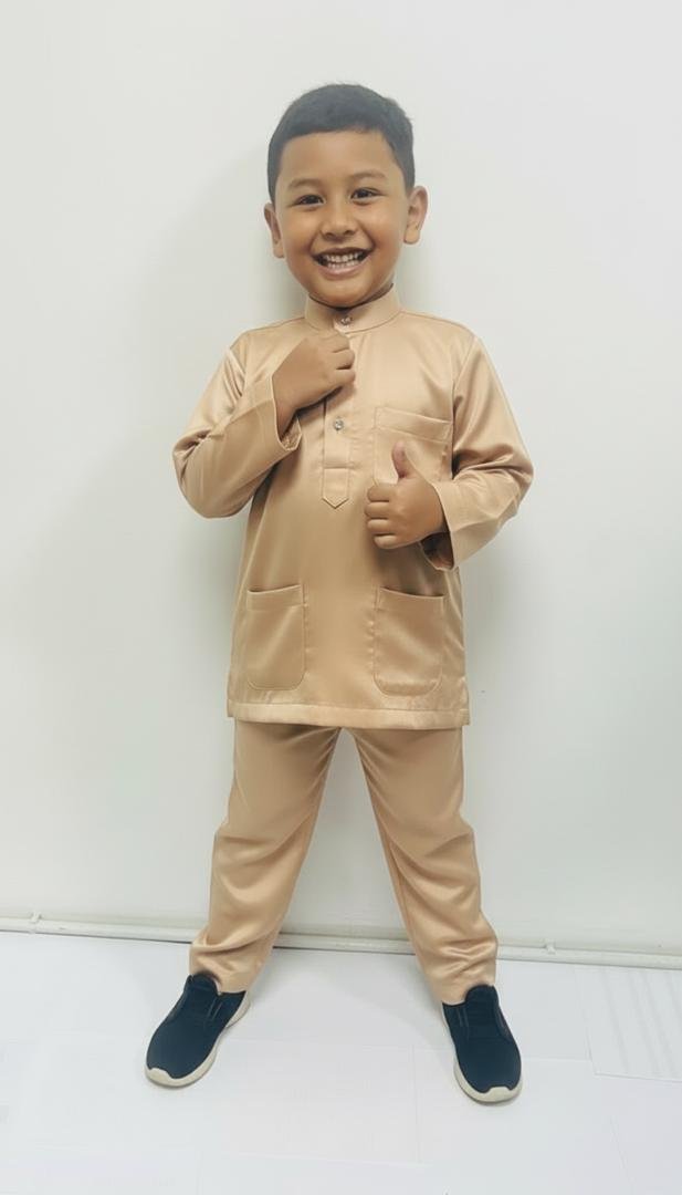 Arham Baju Melayu in Buff Brown