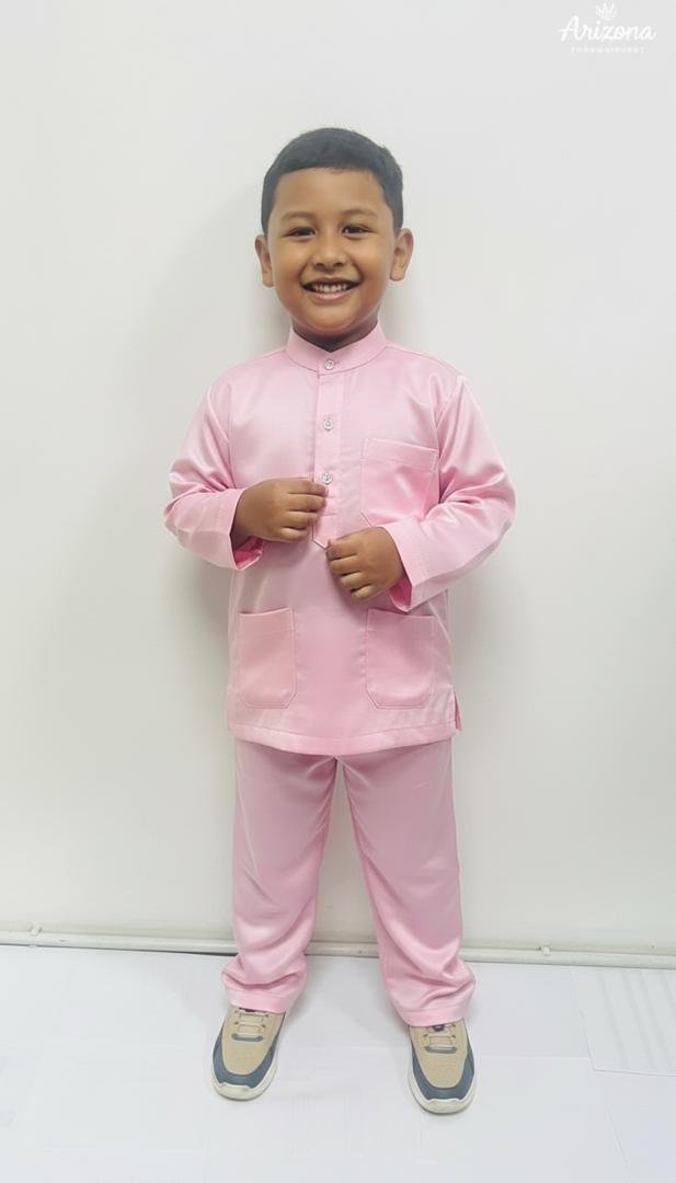 Arham Baju Melayu in Light Pink