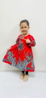 Auni Kids Batik Dress in Crimson Red