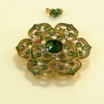 Green Flower Chin & Shoulder Brooch