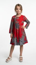 Inaya Kids Batik Dress in Crimson Red (Limited Edition)
