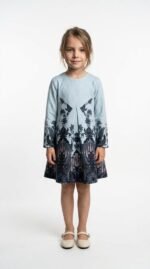 Khadija Kids Batik Dress in Coral Blue (Limited Edition)