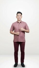 Dayyan Modern Batik Shirt in Tea Rose