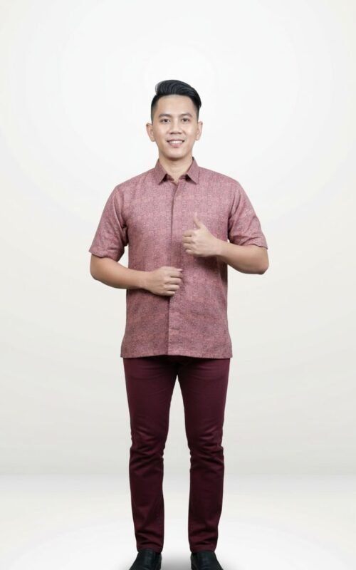Dayyan Modern Batik Shirt in Tea Rose