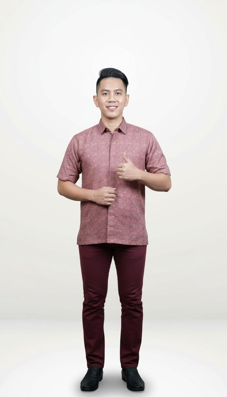 Dayyan Modern Batik Shirt in Tea Rose