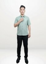 Fazwar Modern Batik Shirt in Powder Blue