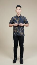 Hamza Batik Shirt in Prussian Blue