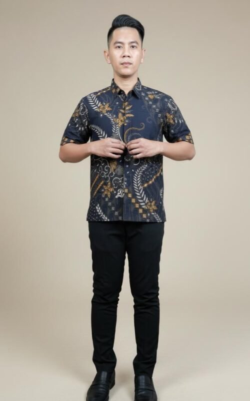 Hamza Batik Shirt in Prussian Blue