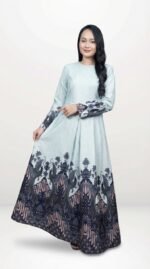 Gulnar Batik Dress in Coral Blue