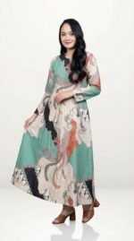 Fadwa Batik Dress in Celadon Green