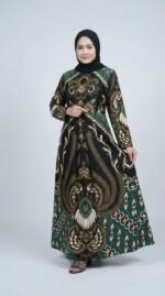 Sajida Batik Dress in Sable Black