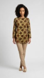 Latifa Batik Blouse in Biscotti Yellow (Limited Edition)