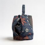 Batik Foldable Tote Bag in Navy Blue
