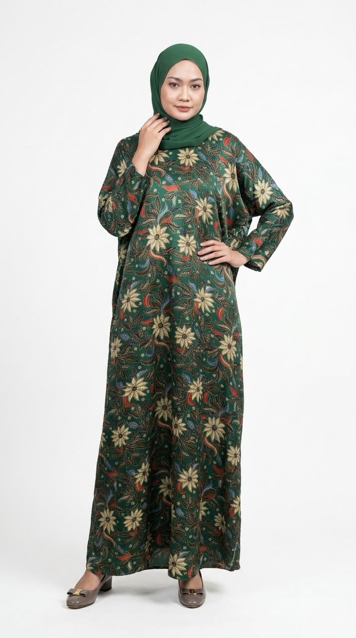 Fawziya Caftan Dress in Dartmouth Green (Limited Edition)