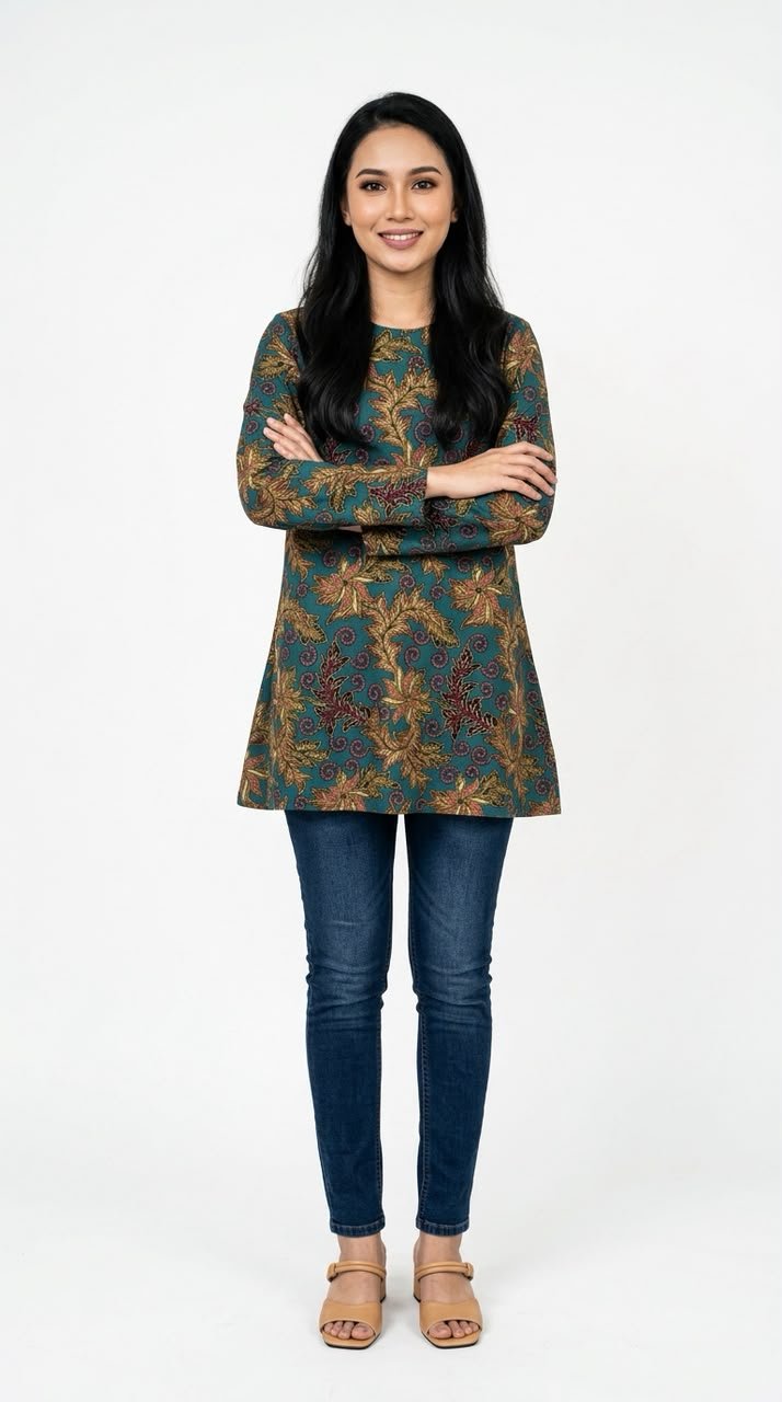 Yasmin Batik Blouse in Tropical Teal (Limited Edition)