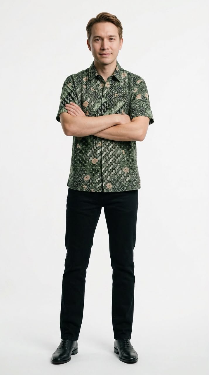 Zayn Batik Shirt in Fern Green (Limited Edition)