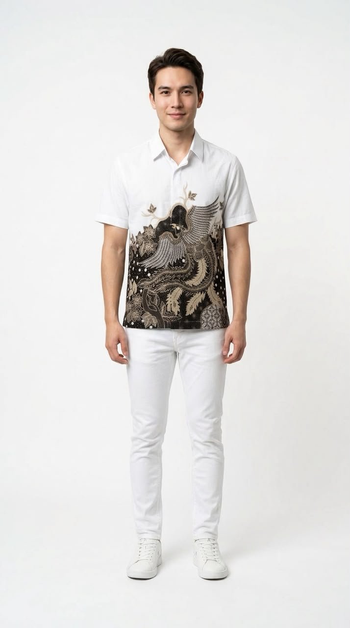 Zeeshan Batik Shirt in Paper White (Limited Edition)