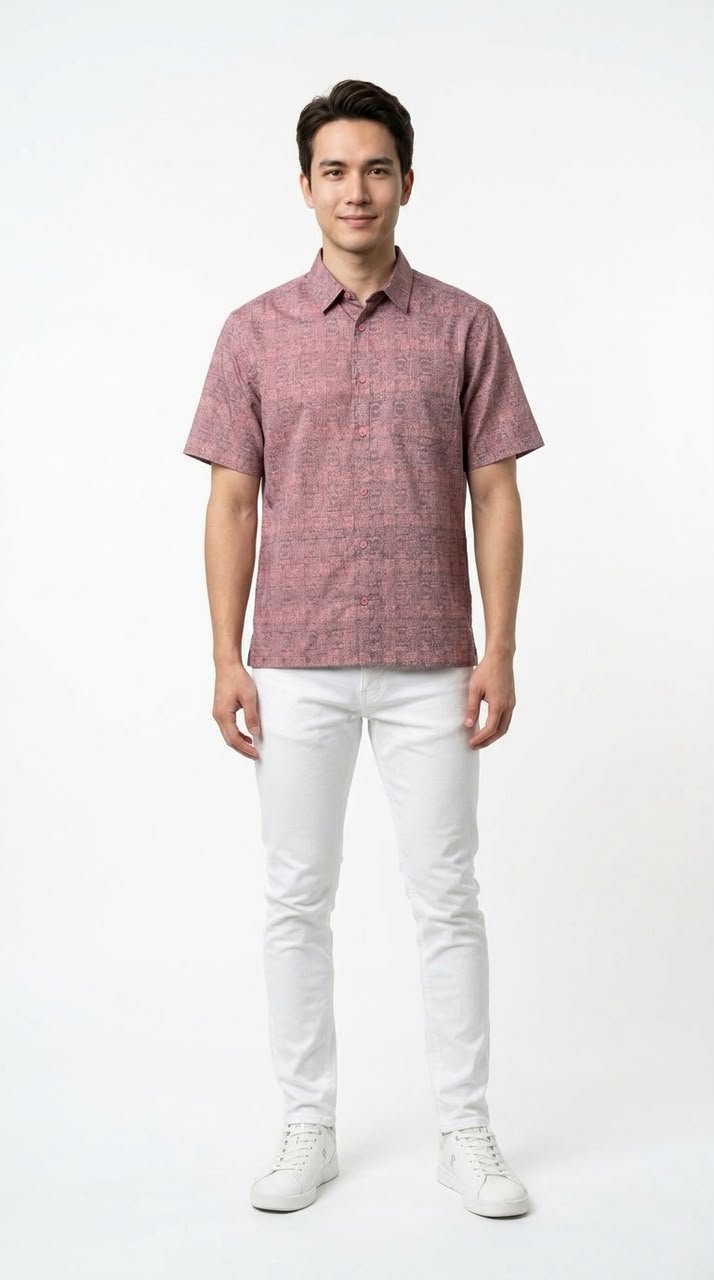 Dayyan Modern Batik Shirt in Tea Rose (Limited Edition)