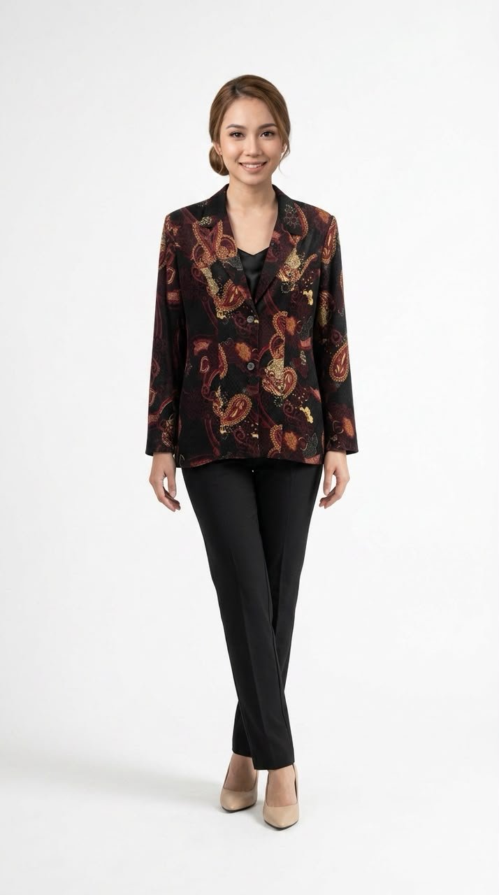 Naziha Batik Blazer in Galaxy Black (Limited Edition)